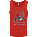 Fishing It's Cheaper Than Therapy Fisherman Mens Vest Tank Top Red