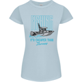 Fishing It's Cheaper Than Therapy Fisherman Womens Petite Cut T-Shirt Light Blue