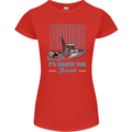 Fishing It's Cheaper Than Therapy Fisherman Womens Petite Cut T-Shirt Red
