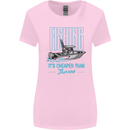 Fishing It's Cheaper Than Therapy Fisherman Womens Wider Cut T-Shirt Light Pink