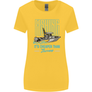 Fishing It's Cheaper Than Therapy Fisherman Womens Wider Cut T-Shirt Yellow