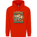 Fishing Legend Funny Fisherman Childrens Kids Hoodie Bright Red
