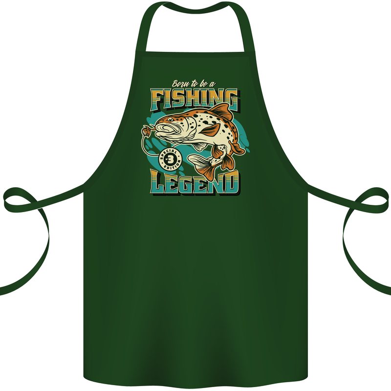 Fishing Legend Funny Fisherman Cotton Apron 100% Organic Forest Green