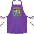 Fishing Legend Funny Fisherman Cotton Apron 100% Organic Purple