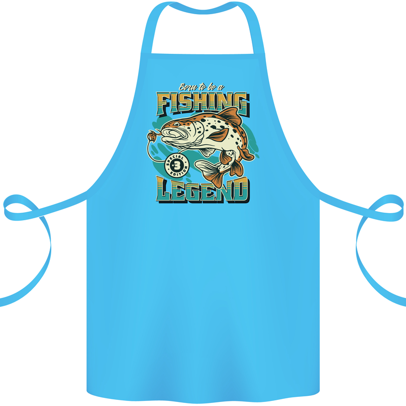 Fishing Legend Funny Fisherman Cotton Apron 100% Organic Turquoise