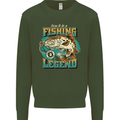 Fishing Legend Funny Fisherman Kids Sweatshirt Jumper Forest Green