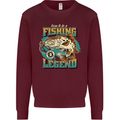 Fishing Legend Funny Fisherman Kids Sweatshirt Jumper Maroon