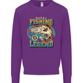 Fishing Legend Funny Fisherman Kids Sweatshirt Jumper Purple