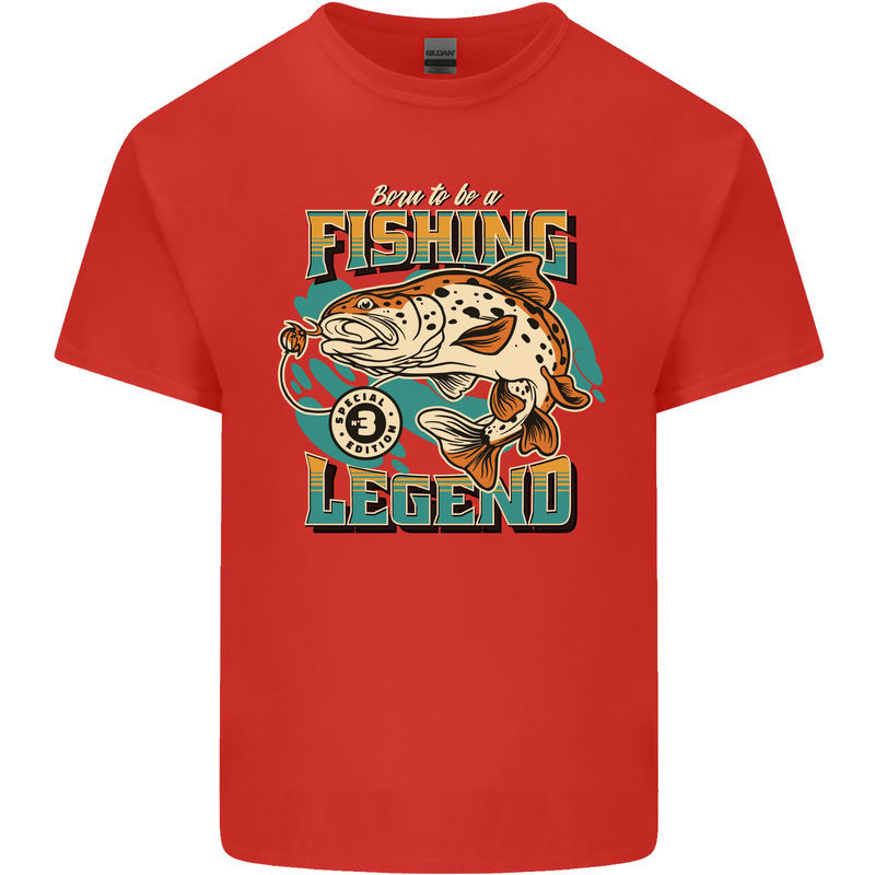 Fishing Legend Funny Fisherman Kids T-Shirt Childrens Red