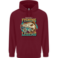 Fishing Legend Funny Fisherman Mens 80% Cotton Hoodie Maroon