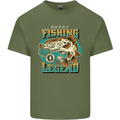 Fishing Legend Funny Fisherman Mens Cotton T-Shirt Tee Top Military Green