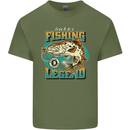 Fishing Legend Funny Fisherman Mens Cotton T-Shirt Tee Top Military Green