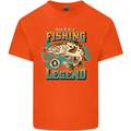 Fishing Legend Funny Fisherman Mens Cotton T-Shirt Tee Top Orange