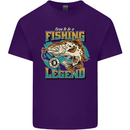 Fishing Legend Funny Fisherman Mens Cotton T-Shirt Tee Top Purple