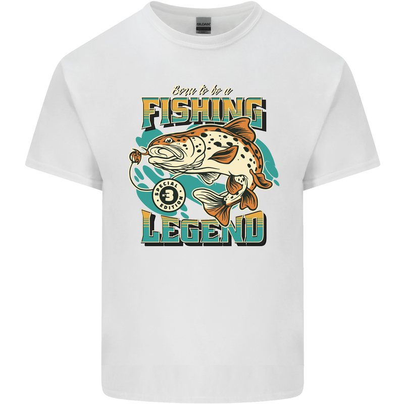 Fishing Legend Funny Fisherman Mens Cotton T-Shirt Tee Top White