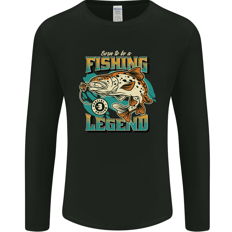 Fishing Legend Funny Fisherman Mens Long Sleeve T-Shirt Black