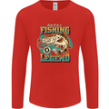 Fishing Legend Funny Fisherman Mens Long Sleeve T-Shirt Red