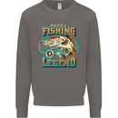 Fishing Legend Funny Fisherman Mens Sweatshirt Jumper Charcoal