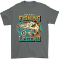 Fishing Legend Funny Fisherman Mens T-Shirt 100% Cotton Charcoal