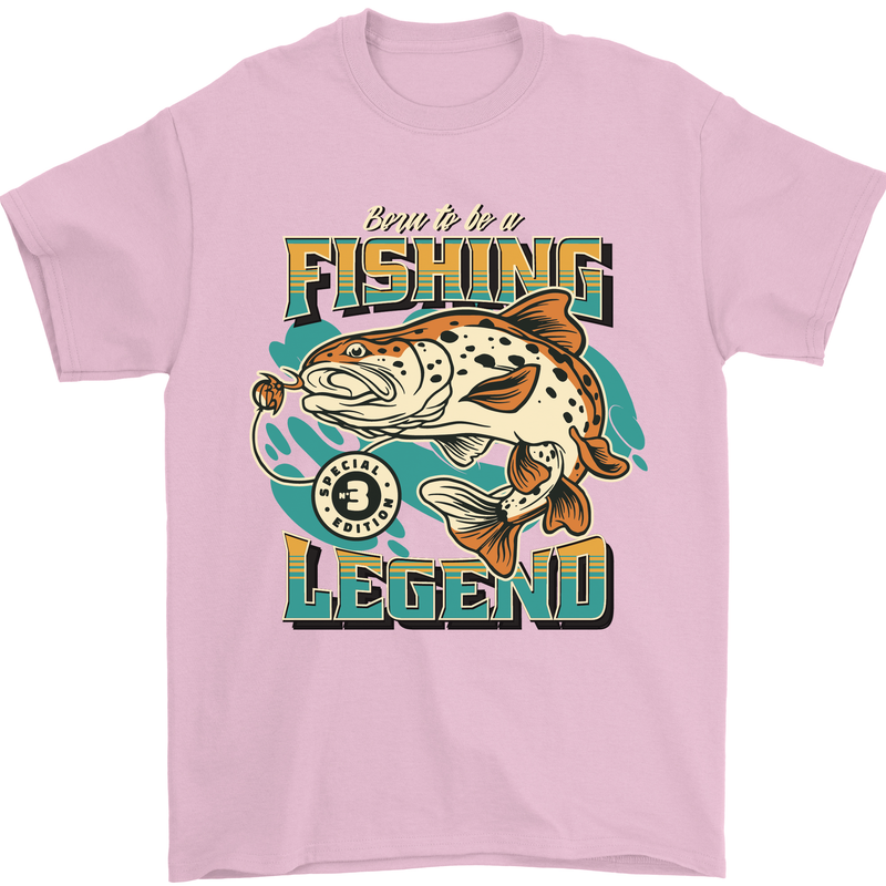 Fishing Legend Funny Fisherman Mens T-Shirt 100% Cotton Light Pink