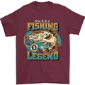 Fishing Legend Funny Fisherman Mens T-Shirt 100% Cotton Maroon