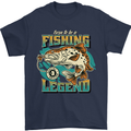 Fishing Legend Funny Fisherman Mens T-Shirt 100% Cotton Navy Blue