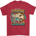 Fishing Legend Funny Fisherman Mens T-Shirt 100% Cotton Red