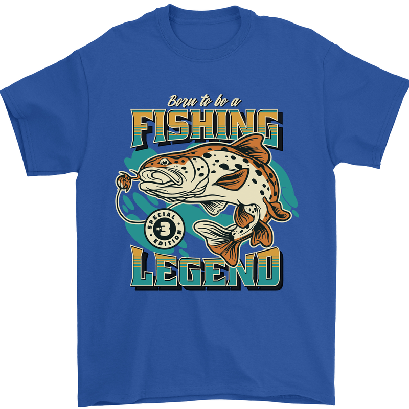 Fishing Legend Funny Fisherman Mens T-Shirt 100% Cotton Royal Blue