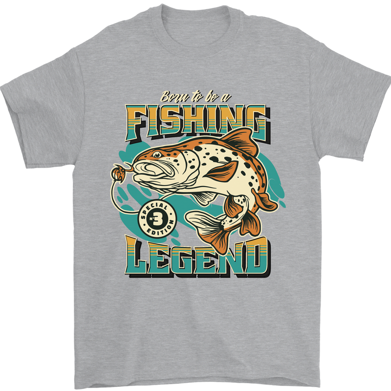 Fishing Legend Funny Fisherman Mens T-Shirt 100% Cotton Sports Grey