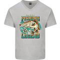 Fishing Legend Funny Fisherman Mens V-Neck Cotton T-Shirt Sports Grey