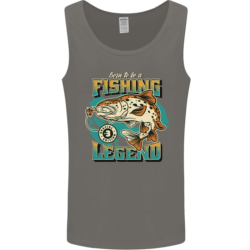Fishing Legend Funny Fisherman Mens Vest Tank Top Charcoal