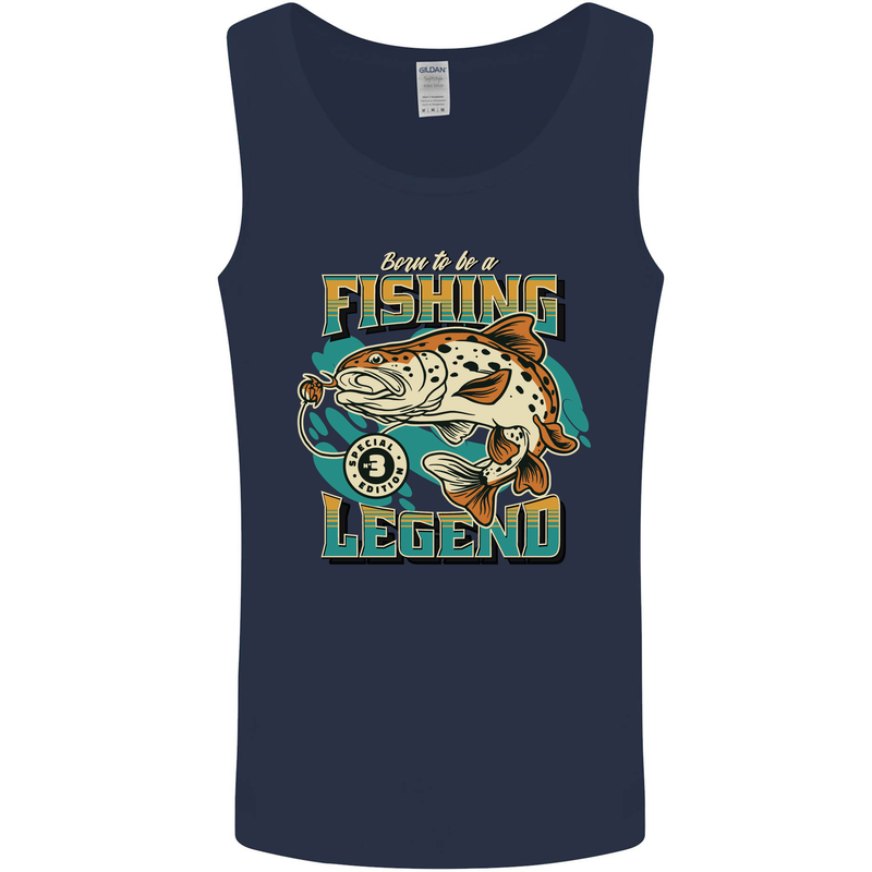 Fishing Legend Funny Fisherman Mens Vest Tank Top Navy Blue
