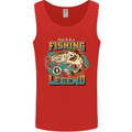 Fishing Legend Funny Fisherman Mens Vest Tank Top Red