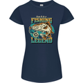 Fishing Legend Funny Fisherman Womens Petite Cut T-Shirt Navy Blue