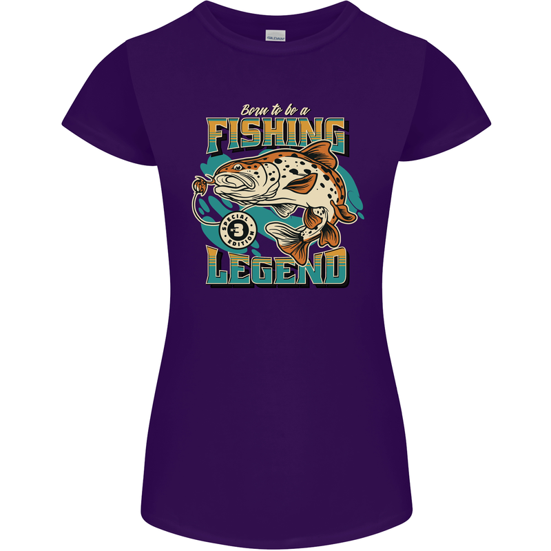 Fishing Legend Funny Fisherman Womens Petite Cut T-Shirt Purple