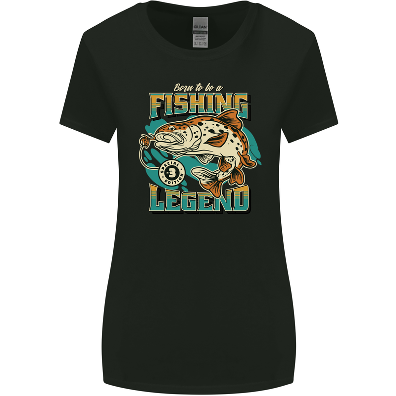 Fishing Legend Funny Fisherman Womens Wider Cut T-Shirt Black