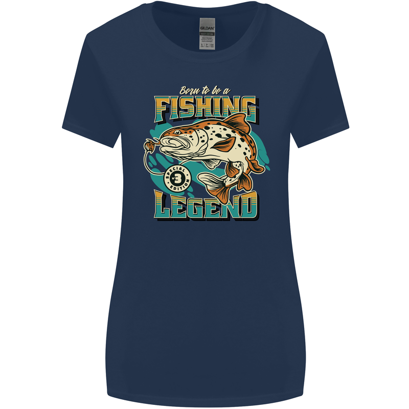 Fishing Legend Funny Fisherman Womens Wider Cut T-Shirt Navy Blue