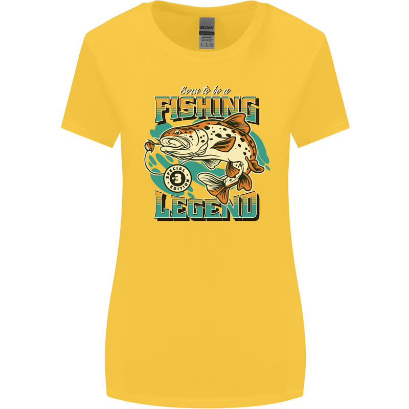 Fishing Legend Funny Fisherman Womens Wider Cut T-Shirt Yellow