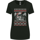 Fishing Merry Fishmas Funny Fisherman Xmas Womens Wider Cut T-Shirt Black