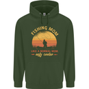 Fishing Mom Like a Normal but Cooler Childrens Kids Hoodie Forest Green