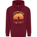 Fishing Mom Like a Normal but Cooler Childrens Kids Hoodie Maroon