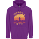 Fishing Mom Like a Normal but Cooler Childrens Kids Hoodie Purple