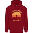 Fishing Mom Like a Normal but Cooler Childrens Kids Hoodie Red