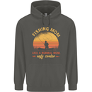 Fishing Mom Like a Normal but Cooler Childrens Kids Hoodie Storm Grey