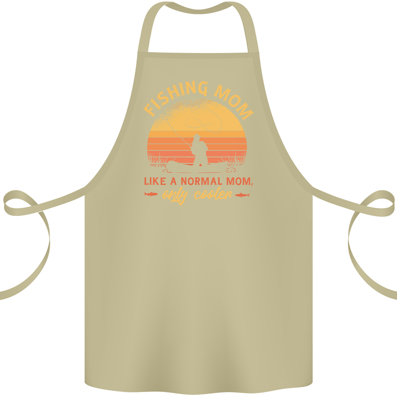 Fishing Mom Like a Normal but Cooler Cotton Apron 100% Organic Khaki