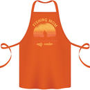 Fishing Mom Like a Normal but Cooler Cotton Apron 100% Organic Orange