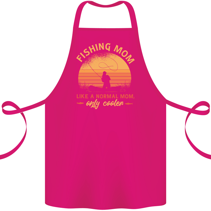 Fishing Mom Like a Normal but Cooler Cotton Apron 100% Organic Pink