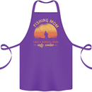Fishing Mom Like a Normal but Cooler Cotton Apron 100% Organic Purple