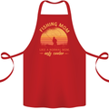 Fishing Mom Like a Normal but Cooler Cotton Apron 100% Organic Red