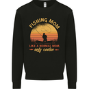 Fishing Mom Like a Normal but Cooler Kids Sweatshirt Jumper Black